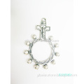Religious Finger Rosary Ring Jesus Cross INRI Metal Crucifix